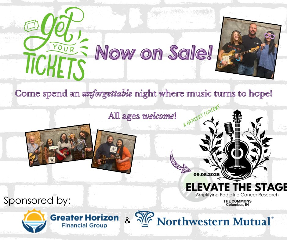 Elevate the Stage, Columbus, Indiana. Childhood cancer research fundraiser.